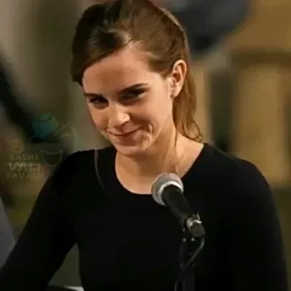 💦 BASHE VATELI YAYASII Emma Watson, Frau, Rede, Mikrofon, Porträt, Schauspielerin telegram sticker