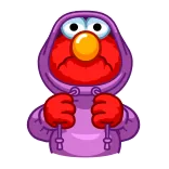 😶 Elmo Sesame Street เอลโม, เซซามีสตรีท, การ์ตูน, สีแดง, มัพเพ็ต telegram sticker