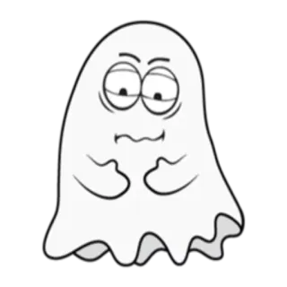 😵 geist, cartoon, gruselig, halloween, süß, zeichnung, aufkleber whatsapp sticker