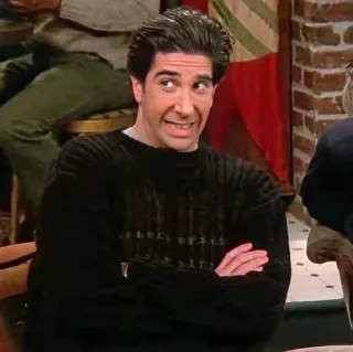 😬 Ross Geller Friends Ross, Friends, série TV, David Schwimmer, personnage, sitcom whatsapp sticker