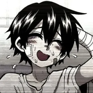 🖤 Anime, Traurig, Weinend, Verbände, Schwarzweiß whatsapp sticker