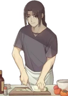 😋 Itachi Naruto 动漫, 烹饪, 鼬, 鸣人, 厨师, 漫画 telegram sticker