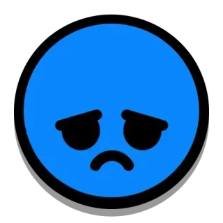 😔 traurig, Emoji, blau, unglücklich telegram sticker