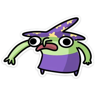 😨 Dessin animé, Magicien, Drôle, Personnage, Fantaisiste, Mignon, Autocollant whatsapp sticker