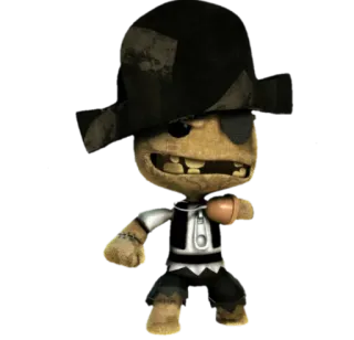 😬 Sackboy LittleBigPlanet sackboy, littlebigplanet, pirate, video game, cute, character telegram sticker