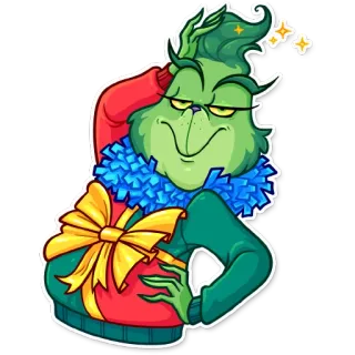 🎁 The Grinch How the Grinch Stole Christmas! Grinch, Navidad, Dibujos animados, Festivo, Fiesta, Regalo, Caprichoso whatsapp sticker
