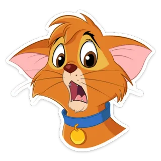 😦 Oliver Oliver & Company mèo, Disney, hoạt hình, động vật, sốc, biểu cảm telegram sticker