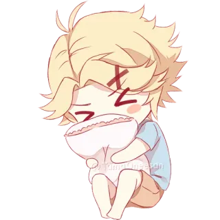 😴 @mamaoneesan Anime, Chibi, Lindo, Chico, Arte telegram sticker