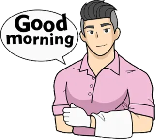 😜 Good morning good morning, greeting, man, cartoon telegram sticker