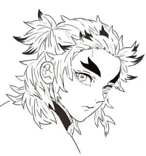 😀 Kyojuro Rengoku Demon Slayer Anime, Demon Slayer, Kyojuro Rengoku, Manga, Portret, Personage telegram sticker