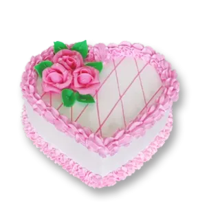 🎂 cake, heart shaped cake, dessert, roses, food, pink telegram sticker