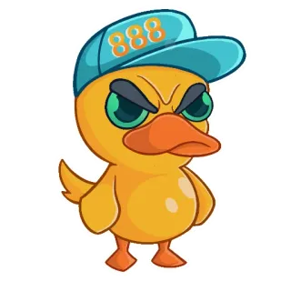 🐦 888 Desenho animado, Pato, Boné, Irritado, Pássaro, Personagem telegram sticker