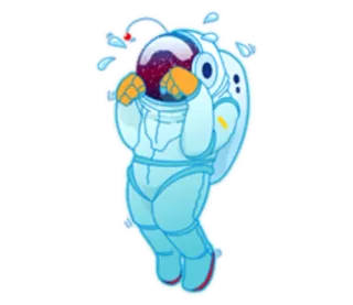😢 astronaut, space, helmet, cute telegram sticker