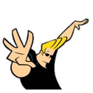 😎 Johnny Bravo мультфильм, 90-е, блондинка, солнцезащитные очки, мускулы, Джонни Браво whatsapp sticker