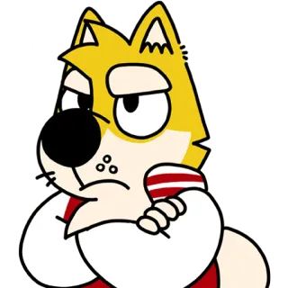 😕 Dibujo animado, Perro, Personaje, Sarcástico, Expresión telegram sticker