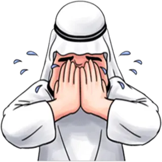 😭 crying, sad, emoji, middle eastern, traditional clothing, upset, tears telegram sticker