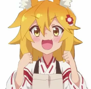 ⛩️ Senko The Helpful Fox Senko-san Anime, Fille renard, Mignon, Chibi, Kawaii whatsapp sticker