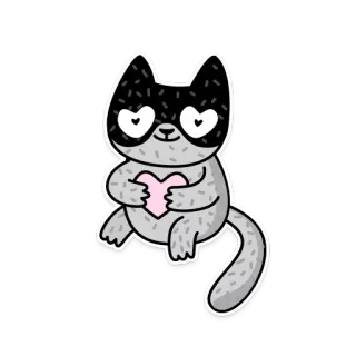 😍 고양이, 하트, 사랑, 동물, 스티커, 귀여운 telegram sticker
