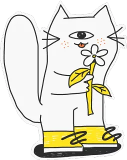 🌻 kat, bloem, lief, dier, sticker, cartoon, grillig, kunst telegram sticker