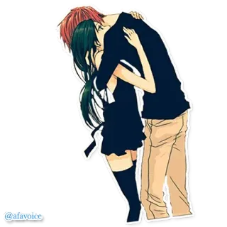 💘 @afavoice Anime, Pocałunek, Miłość, Para, Romans telegram sticker