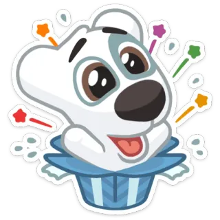 🥳 perro, celebración, fiesta, dibujo animado, animal telegram sticker