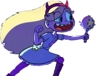 🤜 Star Butterfly Star vs. the Forces of Evil Star Butterfly, Kreskówka, Disney, Magia, Dziewczyna, Fioletowy, Star kontra siły zła whatsapp sticker