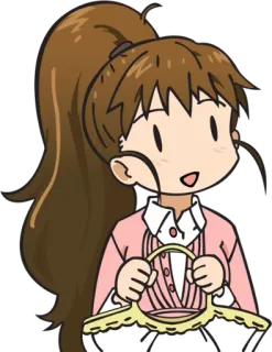 ❓ Dibujos animados, Anime, Chica, Ropa, Vestido, Percha telegram sticker