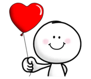❤ cuore, palloncino, carino, amore, emoji telegram sticker