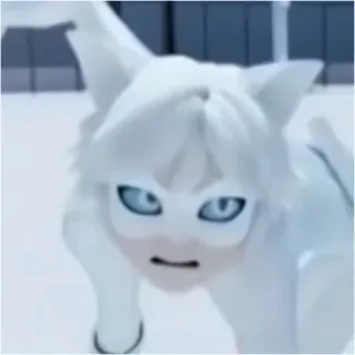 😠 Chat Blanc Miraculous: Tales of Ladybug & Cat Noir 动漫, 卡通, 猫, 白色, 角色 whatsapp sticker