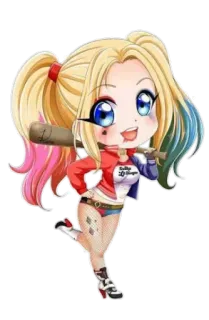 ☺️ Harley Quinn Suicide Squad Daddy's Lil Monster Harley Quinn, DC Comics, Suicide Squad, Cartoon, Chibi, Villain, Comic Book Character telegram sticker