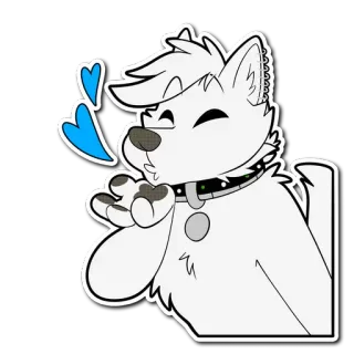 😘 hond, dier, schattig, hart, harig telegram sticker