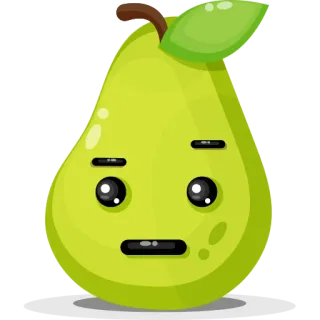 🤨 梨, 水果, 贴纸, 可爱, 卡通, 食物 telegram sticker