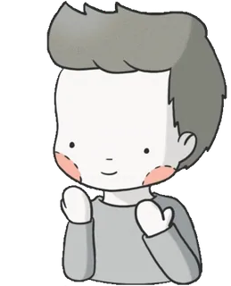 ❤ cartoon, character, grey, cute, illustration telegram sticker