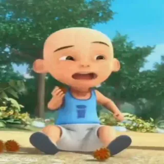 👩‍🦲 Upin Upin & Ipin Upin & Ipin, Cartoon, animiert, Kind, Kleinkind telegram sticker