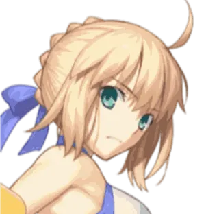 👑 Artoria Pendragon Fate อนิเมะ, ตัวละคร, ผู้หญิง, เพศหญิง, ผมบลอนด์, น่ารัก telegram sticker