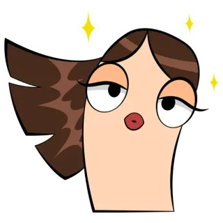 👩‍🦰 desenho animado, mulher, rosto, glamour, expressão, peculiar telegram sticker
