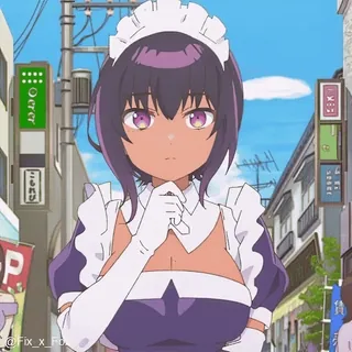 🤔 anime, maid, anime girl, cute, cartoon, animated telegram sticker