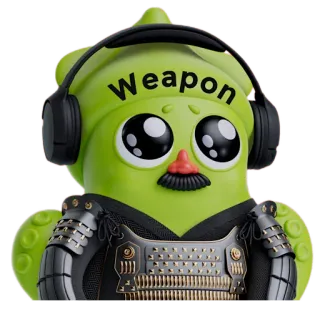 🦑 Weapon оружие, милый, монстр, броня, наушники whatsapp sticker
