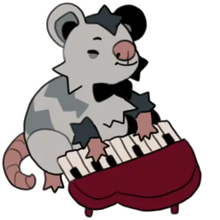 🎹 opossum, piano, music, animal, cartoon, cute, possum telegram sticker