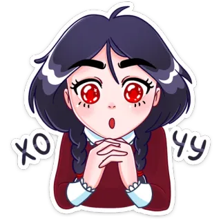 😍 хо чу уу อนิเมะ, การ์ตูน, น่ารัก, ผู้หญิง telegram sticker