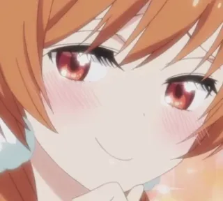 😏 chica anime, anime, dibujo animado, retrato, sonrisa, lindo whatsapp sticker