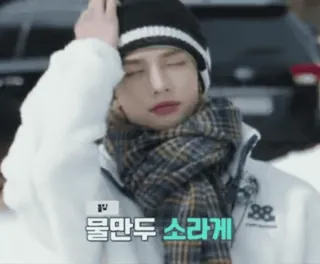 🙈 물만두 소라게 Korean, idol, winter, snow, portrait, celebrity telegram sticker