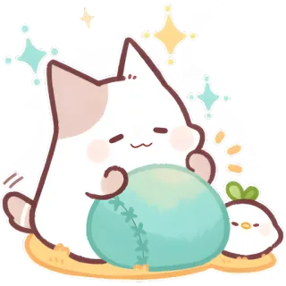 ✨ 猫, ひよこ, かわいい, 可愛い, 動物, キラキラ, 愛らしい, 漫画 whatsapp sticker