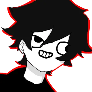 😁 Cartone animato, Disegno, Bianco e nero, Personaggio, Anime telegram sticker