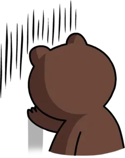 😓 beruang, melambai, beruang coklat, kartun telegram sticker