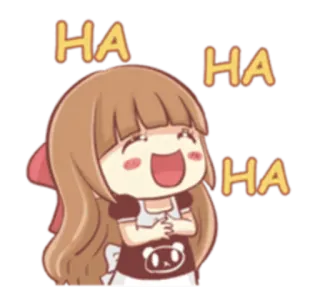 😂 HA HA HA lachend, Mädchen, Cartoon, süß, glücklich, fröhlich telegram sticker