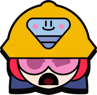 👷‍♀ Janet brawl stars, janet, video game, character, yellow telegram sticker