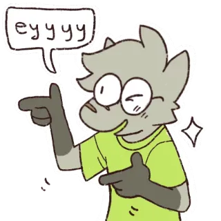 👈 eyyyy cartoon, character, pointing, eyyyy whatsapp sticker