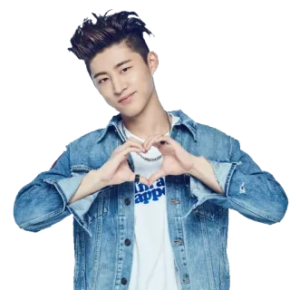 ❤️ cuore, amore, gesto, denim, coreano, asiatico whatsapp sticker