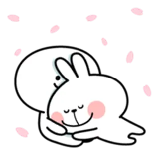 💕 зайчик, милый, каваий, кролик, мультяшный, стикер, животное, персонаж telegram sticker